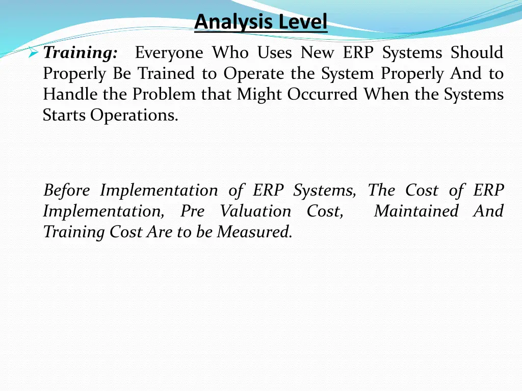analysis level
