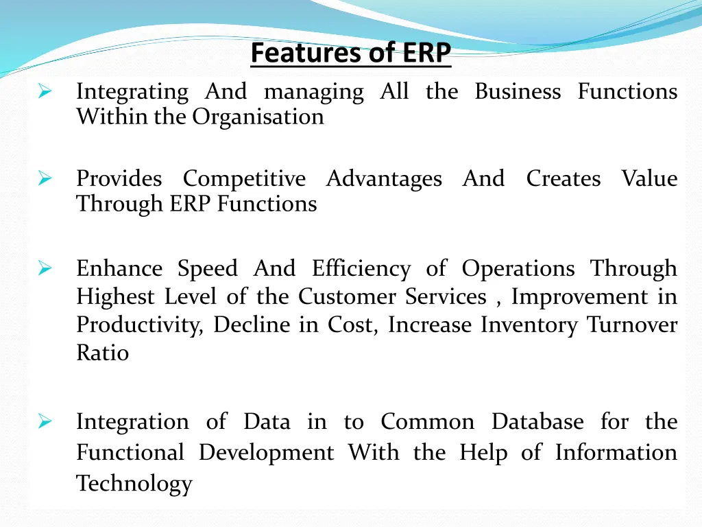 features of erp