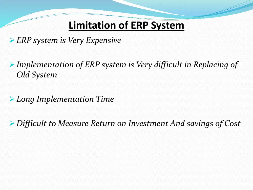 limitation of erp system