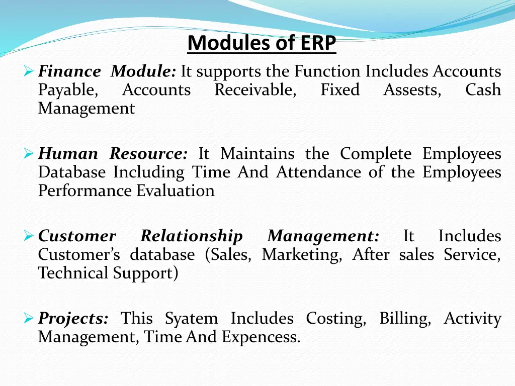 modules of erp