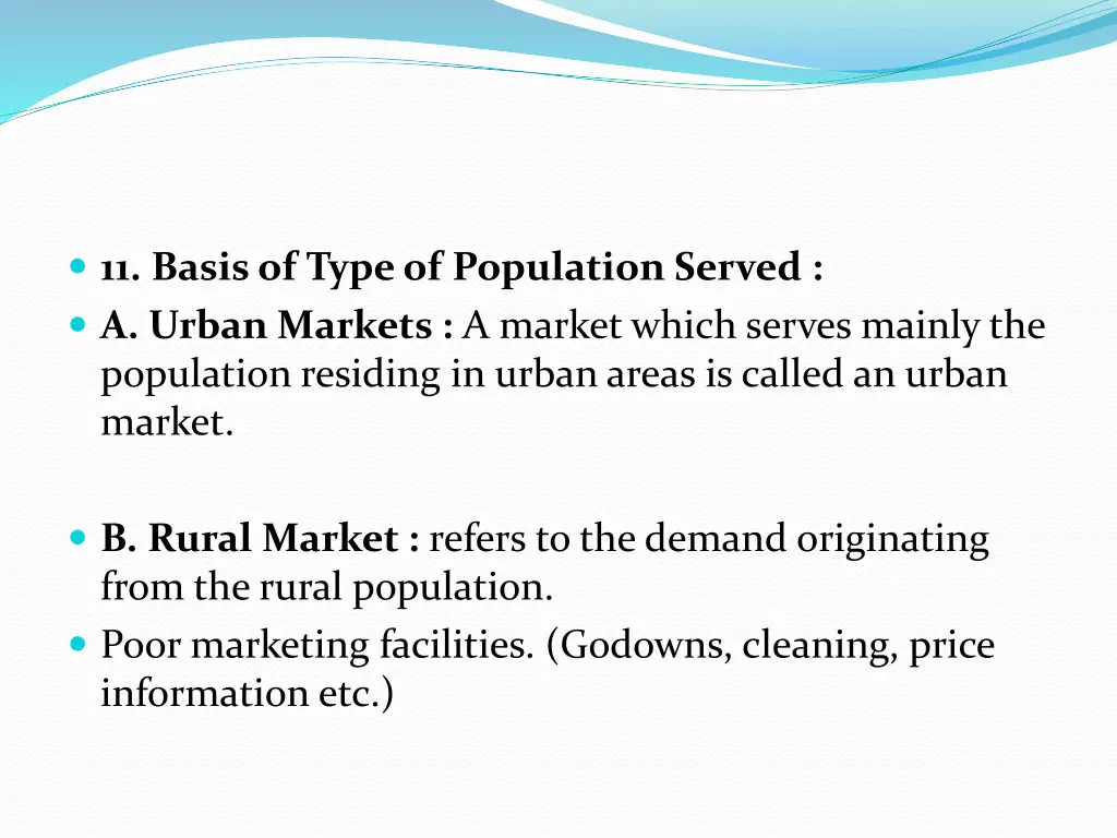 11 basis of type of population served a urban