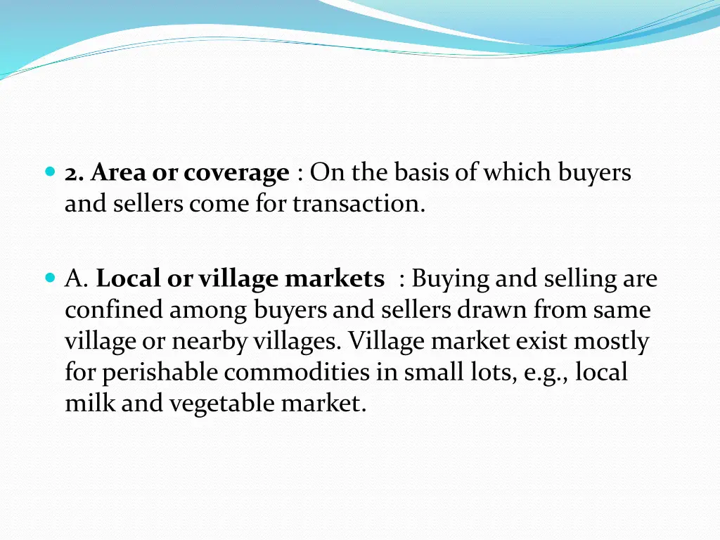 2 area or coverage on the basis of which buyers