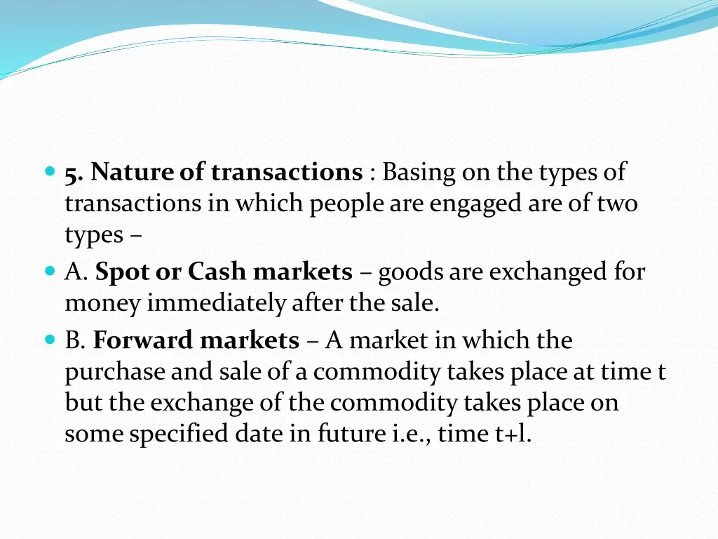 5 nature of transactions basing on the types