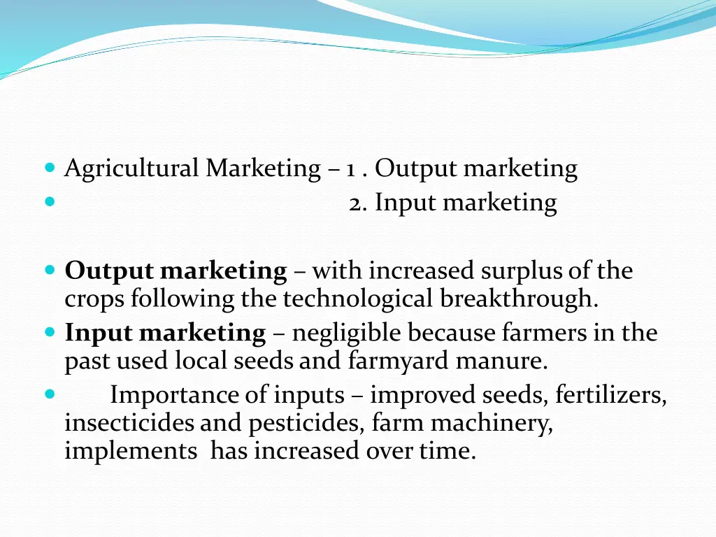 agricultural marketing 1 output marketing