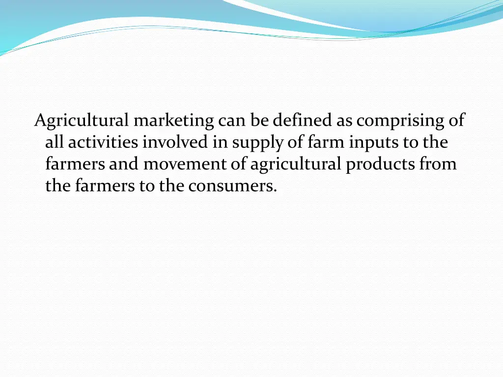 agricultural marketing can be defined