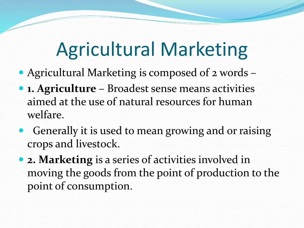agricultural marketing