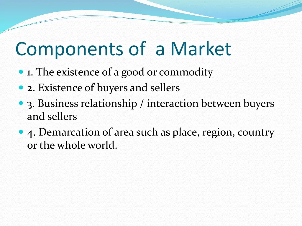 components of a market