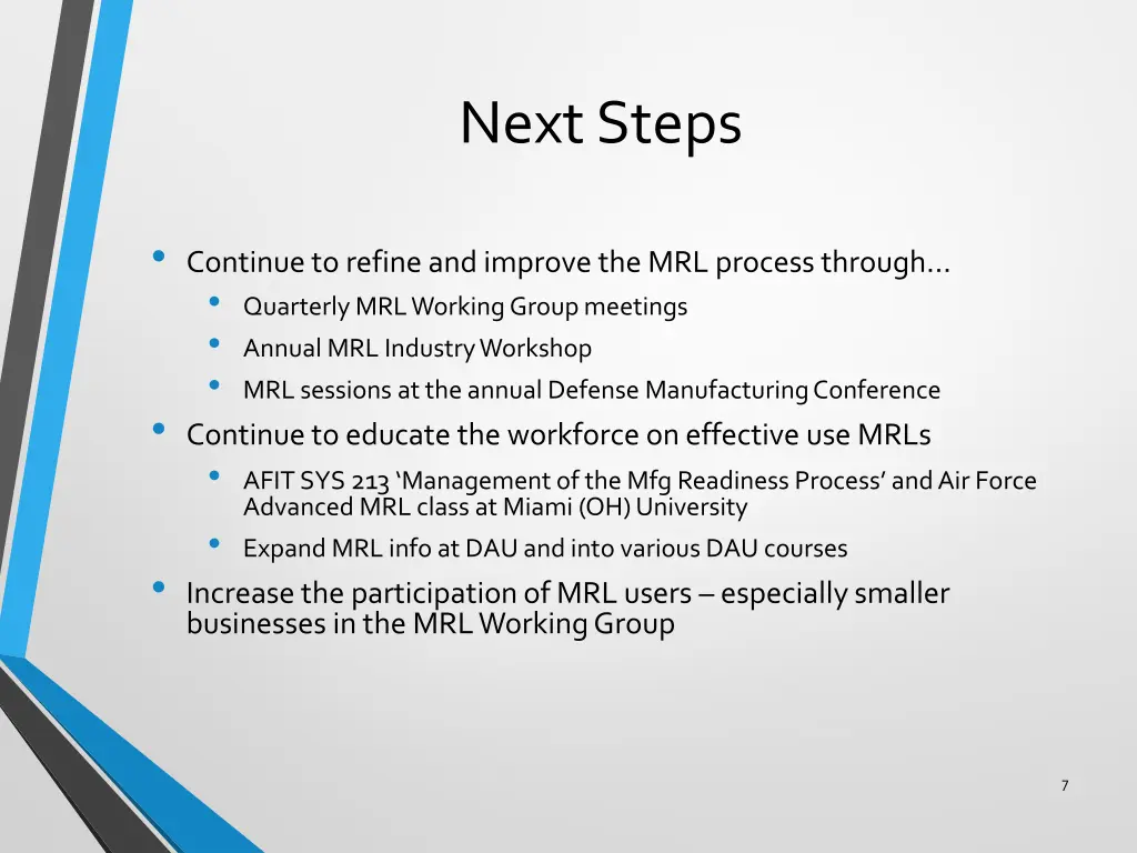 next steps
