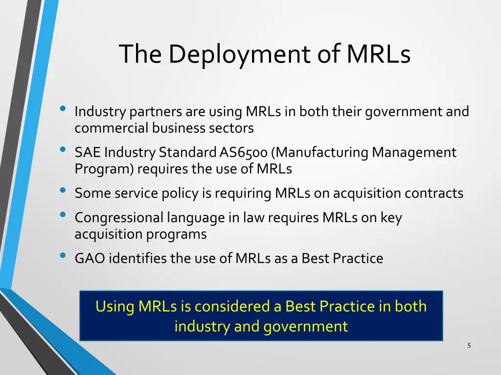 the deployment of mrls