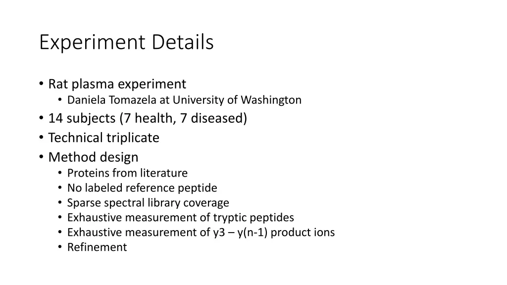 experiment details