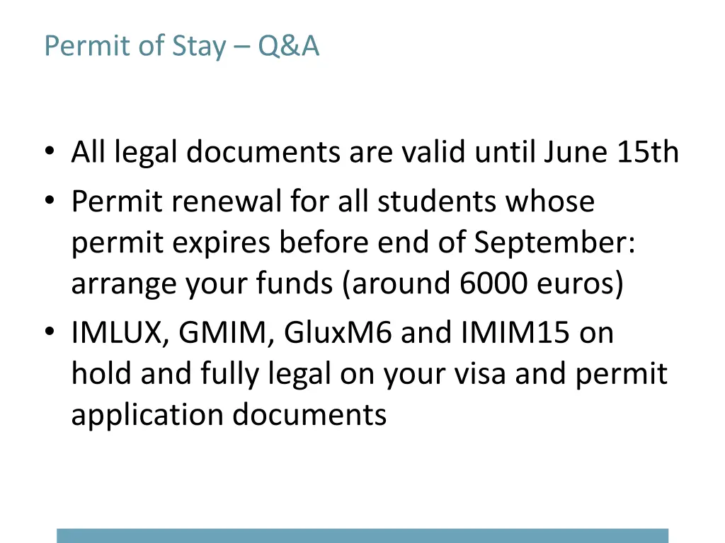 permit of stay q a