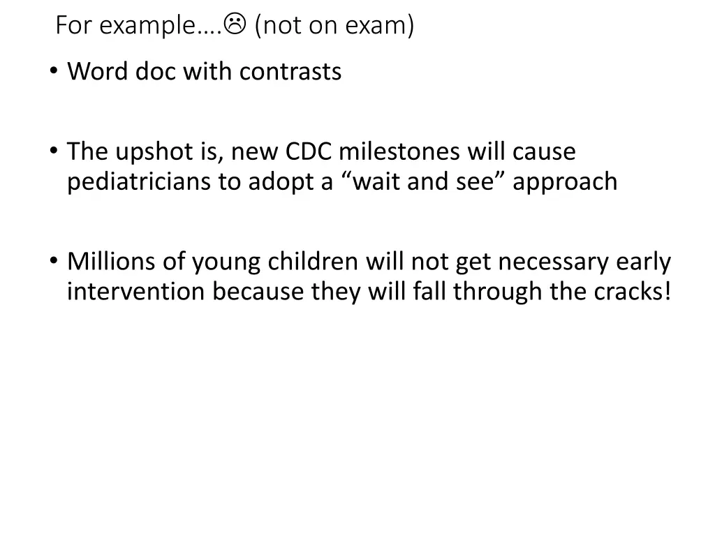 for example not on exam word doc with contrasts