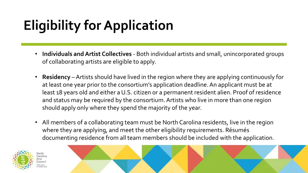 eligibility for application 1