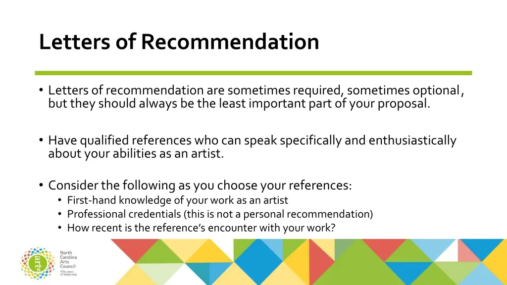 letters of recommendation