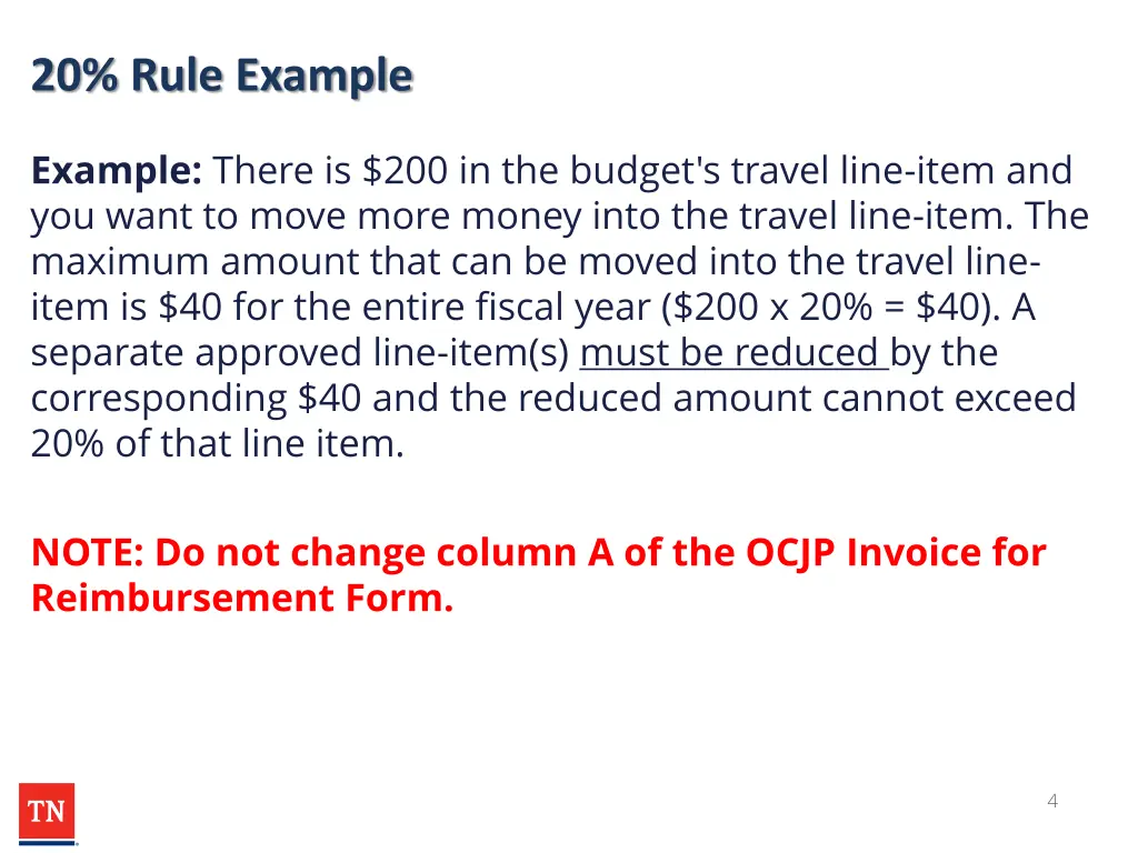20 rule example