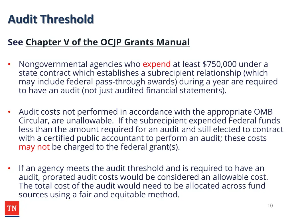 audit threshold