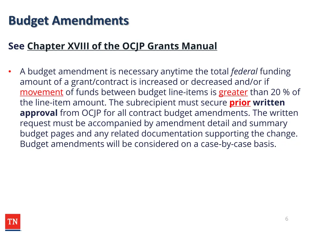 budget amendments