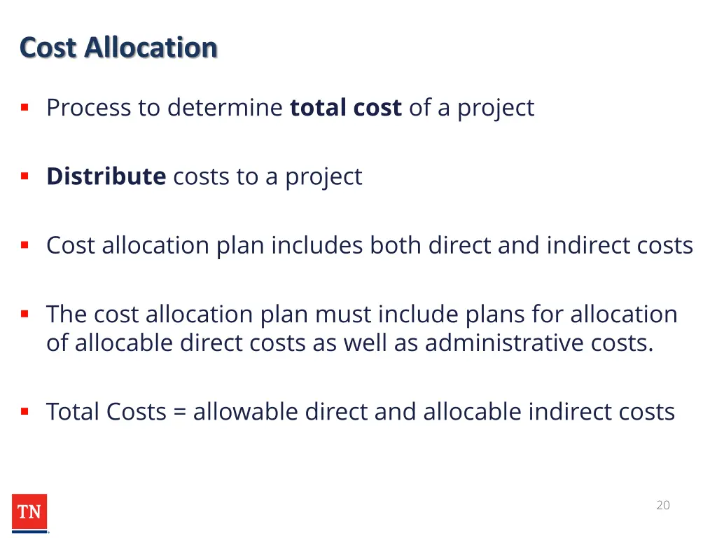 cost allocation