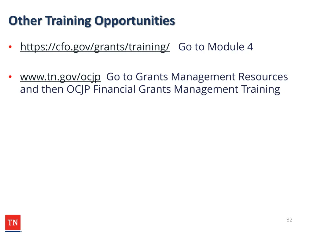 other training opportunities