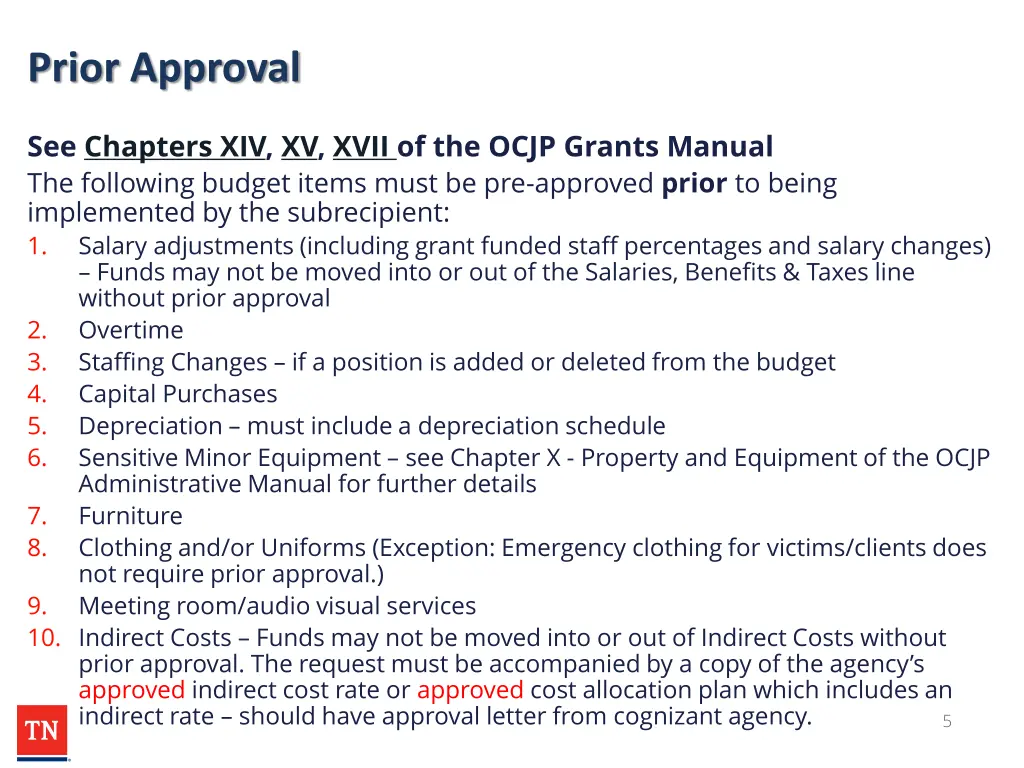 prior approval