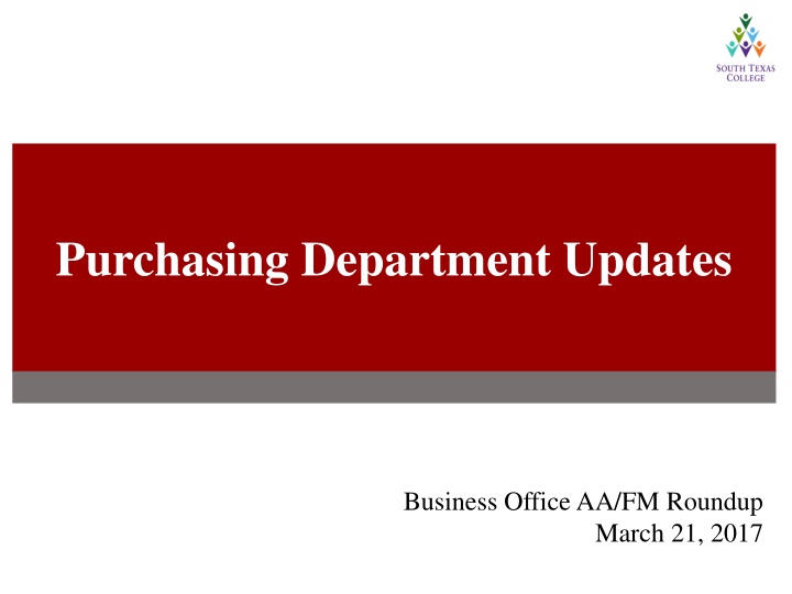purchasing department updates