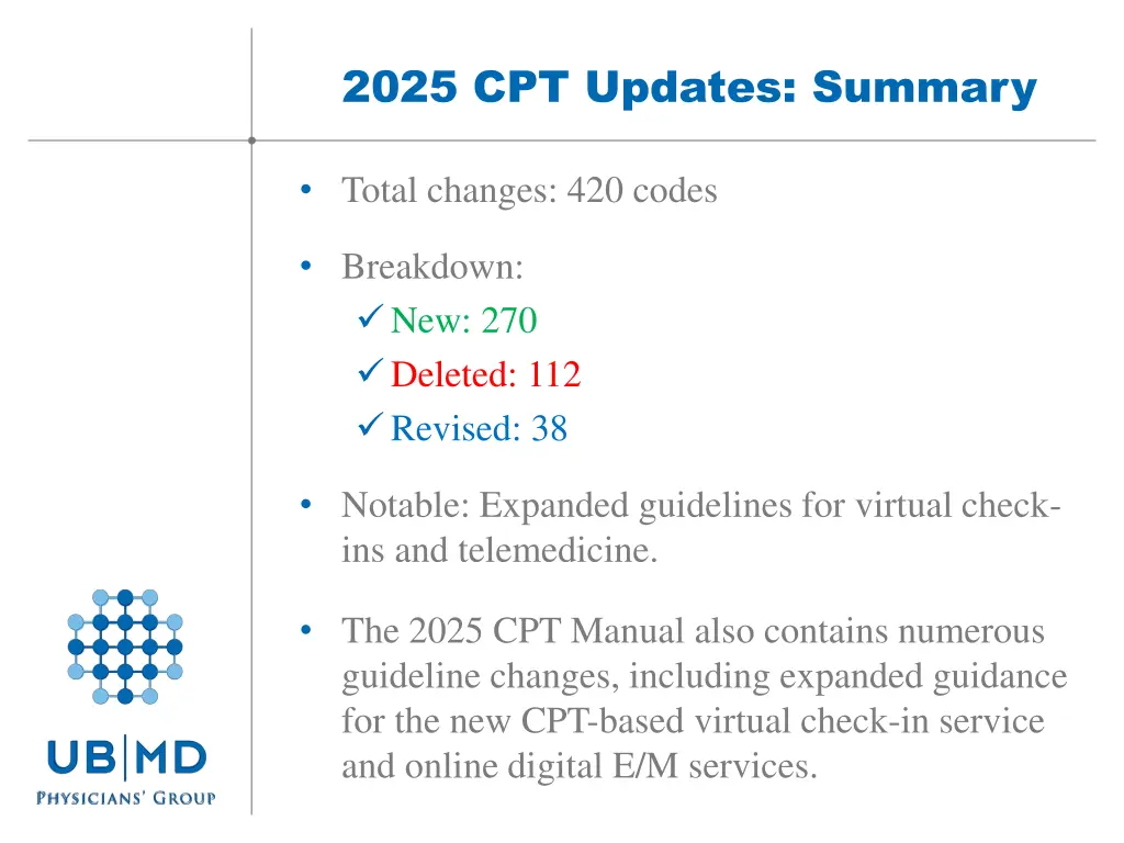2025 cpt updates summary