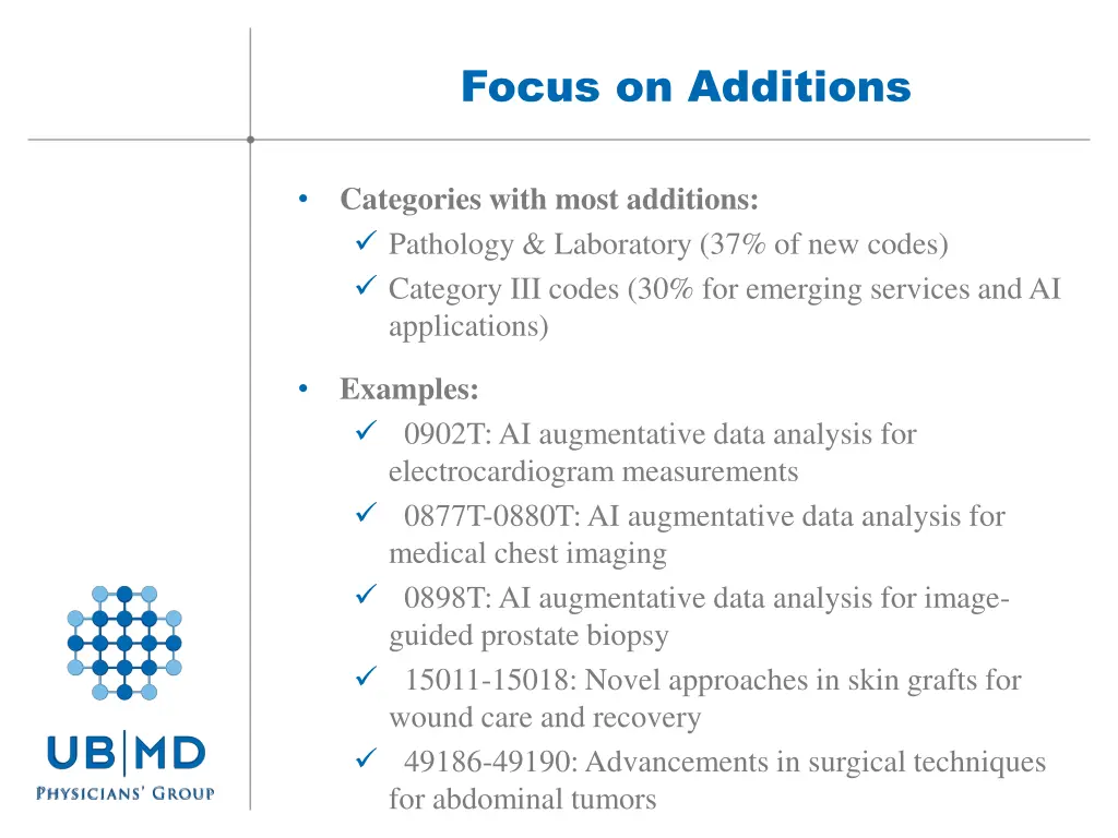 focus on additions