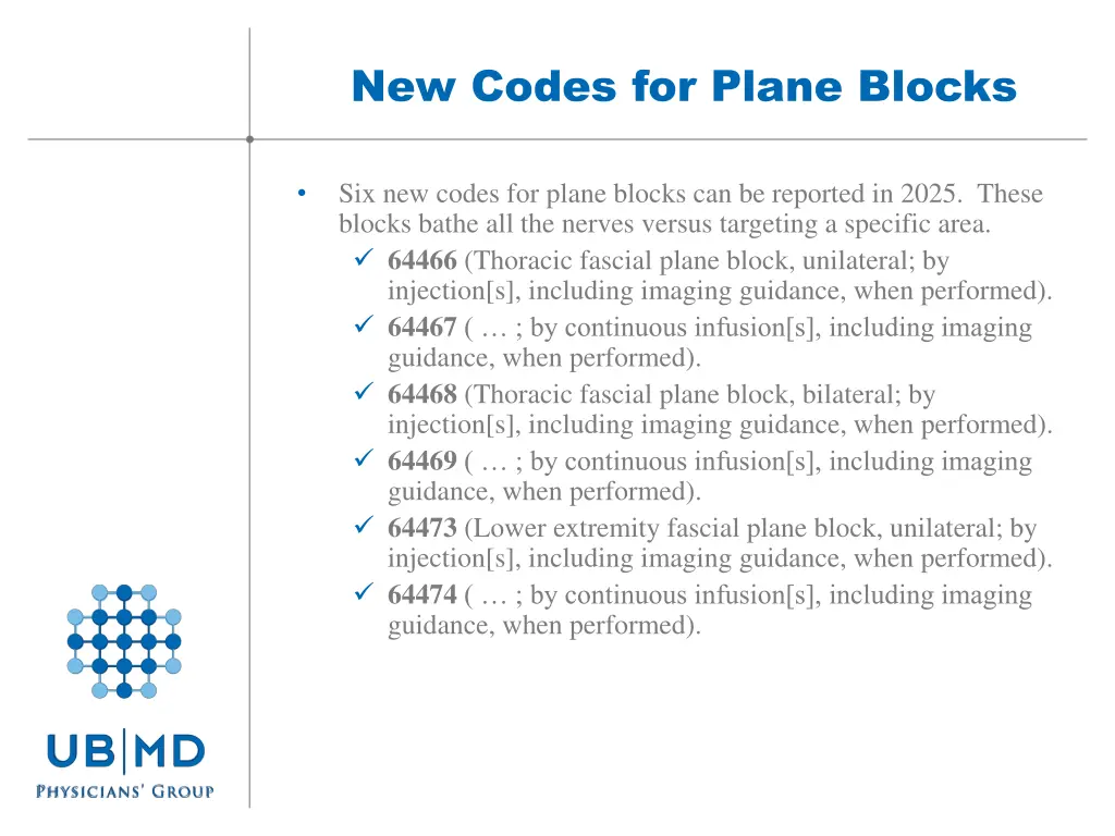 new codes for plane blocks