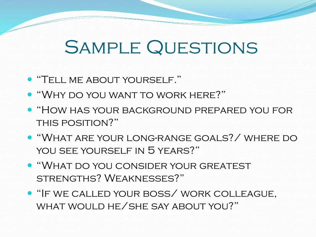sample questions