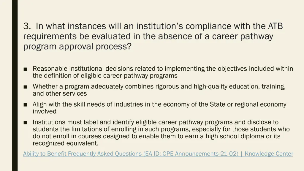 3 i n what instances will an institution