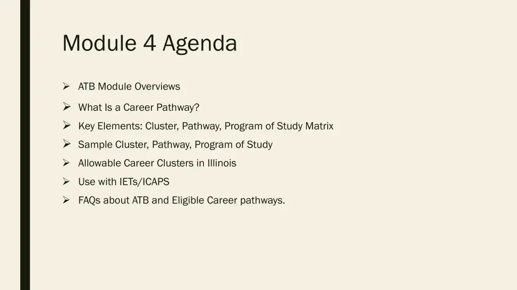 module 4 agenda
