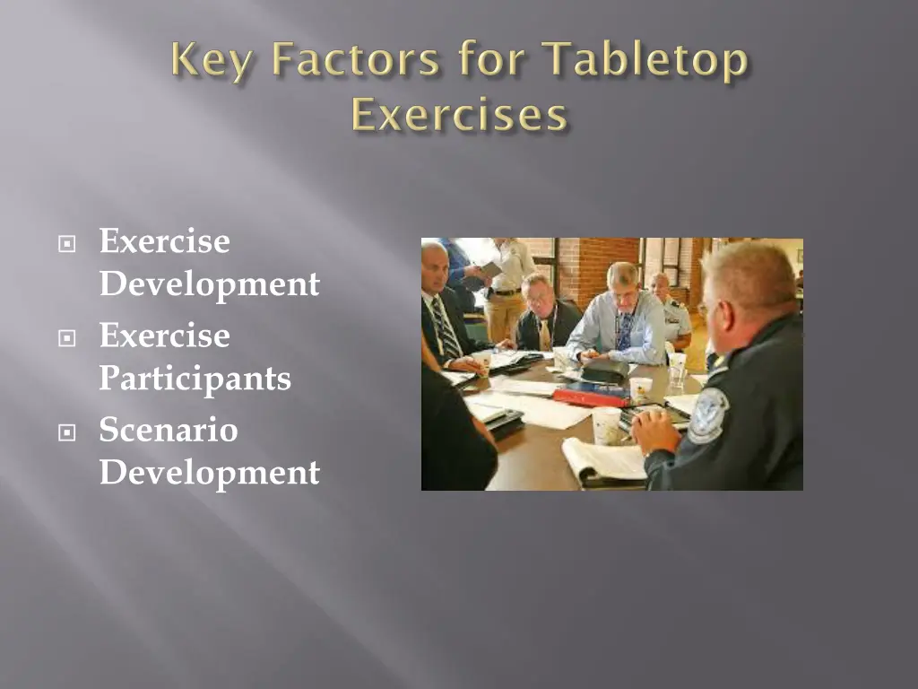 exercise development exercise participants