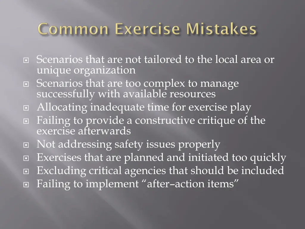 scenarios that are not tailored to the local area