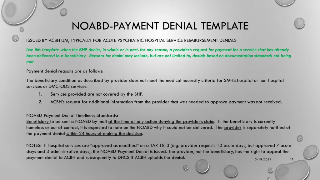 noabd payment denial template