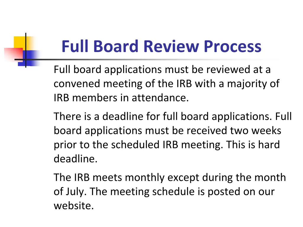 full board review process