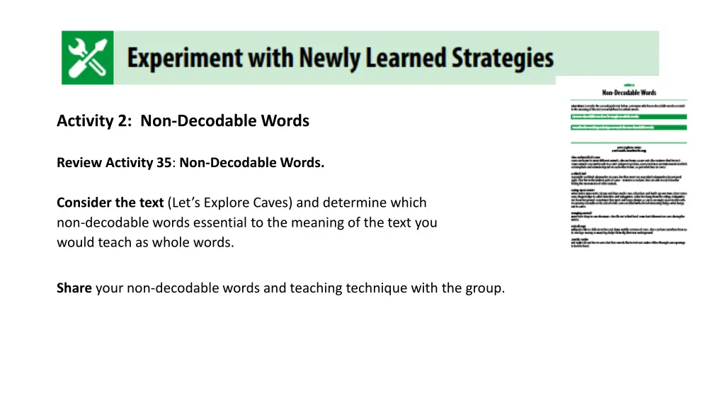 activity 2 non decodable words