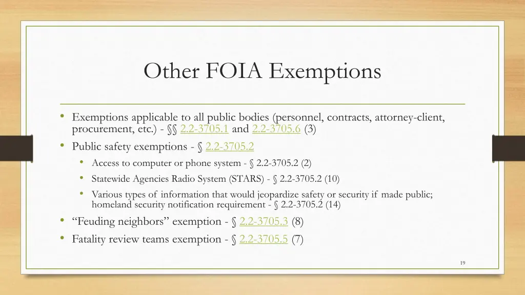 other foia exemptions