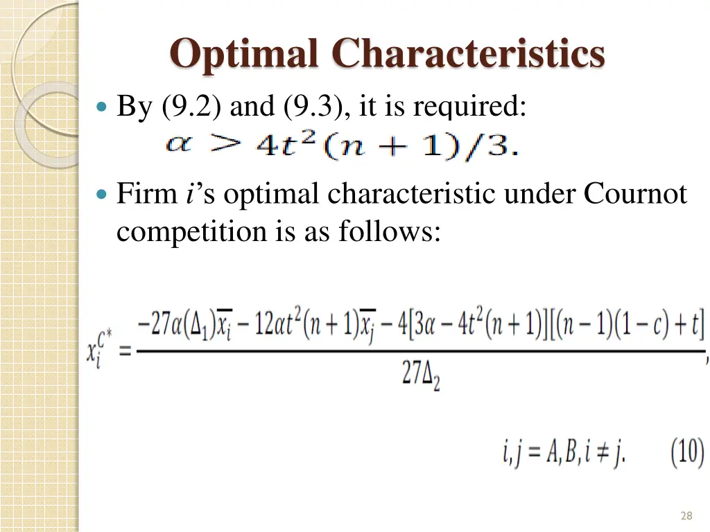optimal characteristics 1