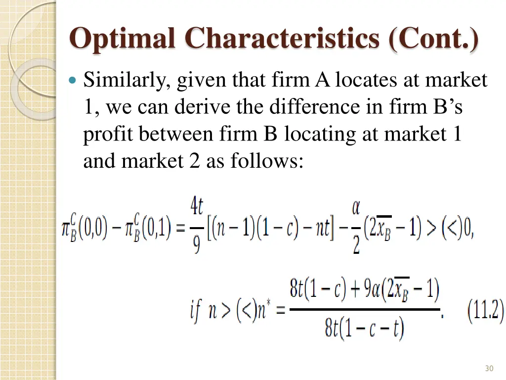 optimal characteristics cont 2
