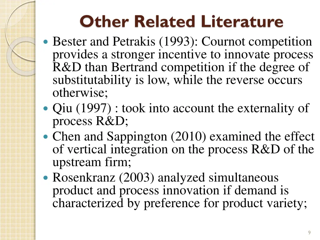 other related literature bester and petrakis 1993