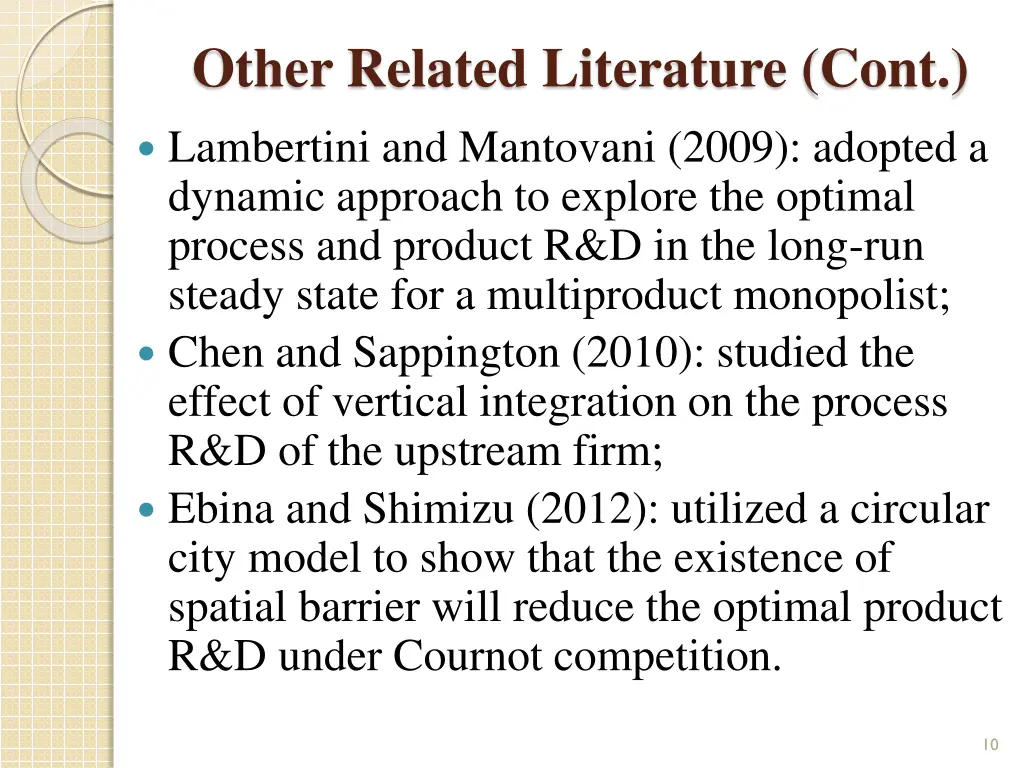 other related literature cont