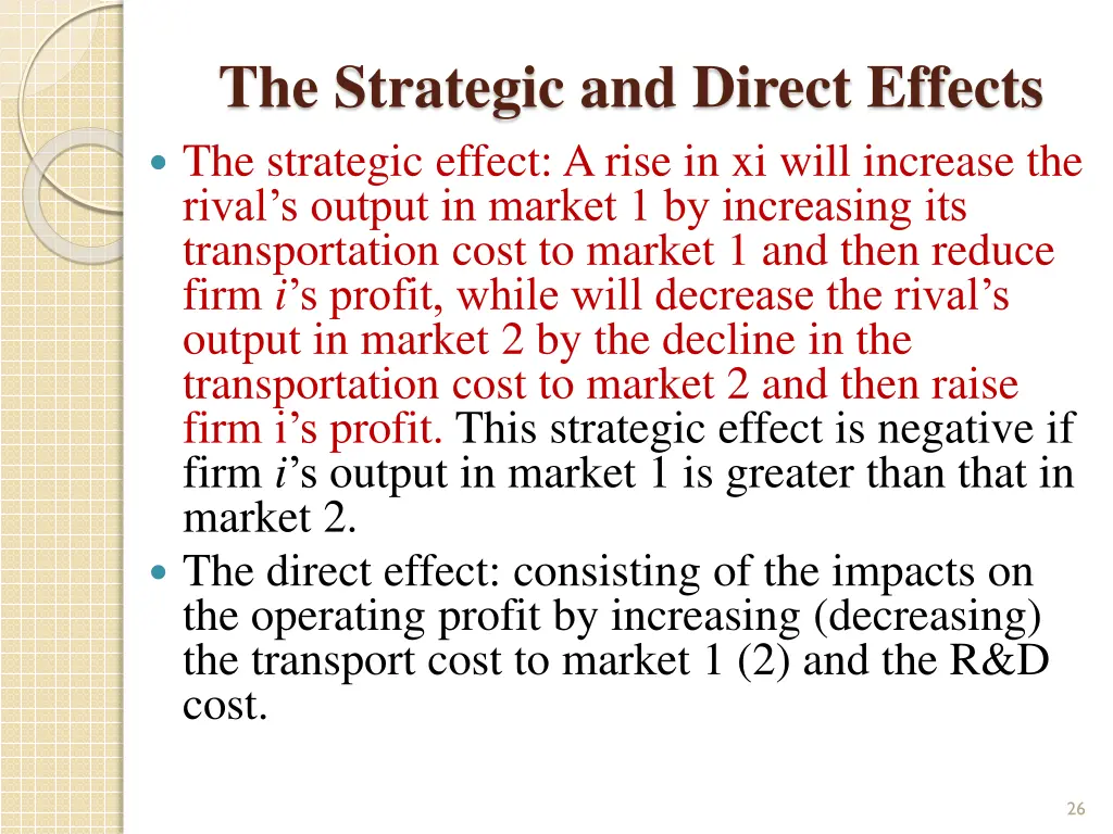 the strategic and direct effects the strategic