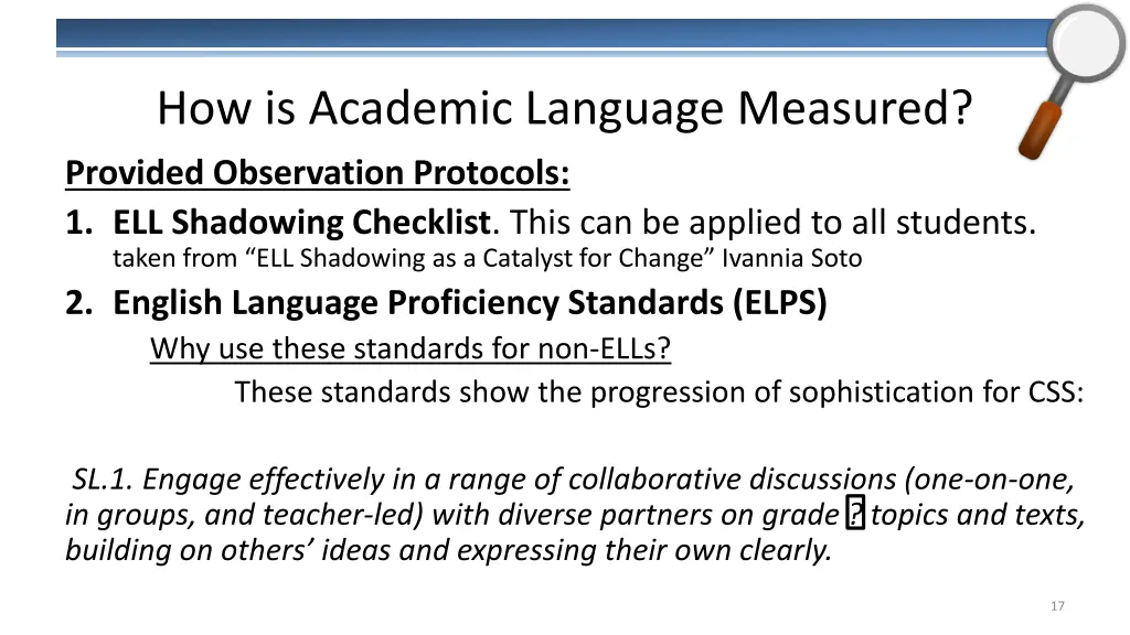 how is academic language measured 1