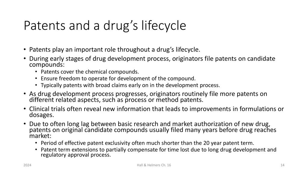 patents and a drug s lifecycle