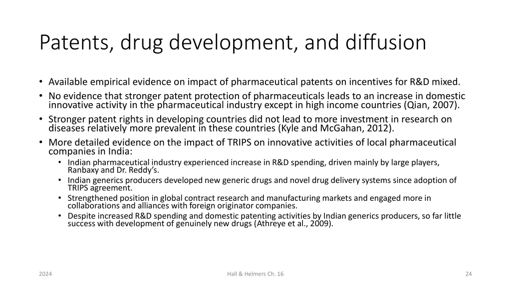 patents drug development and diffusion 3
