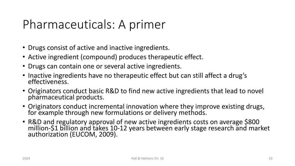 pharmaceuticals a primer 1