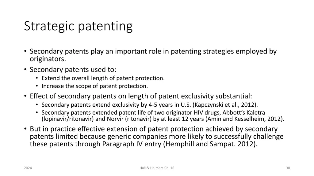 strategic patenting 2
