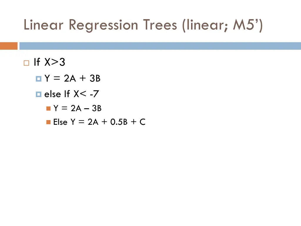 linear regression trees linear m5