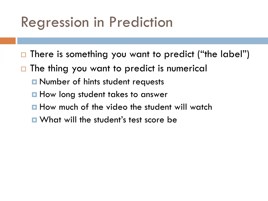regression in prediction
