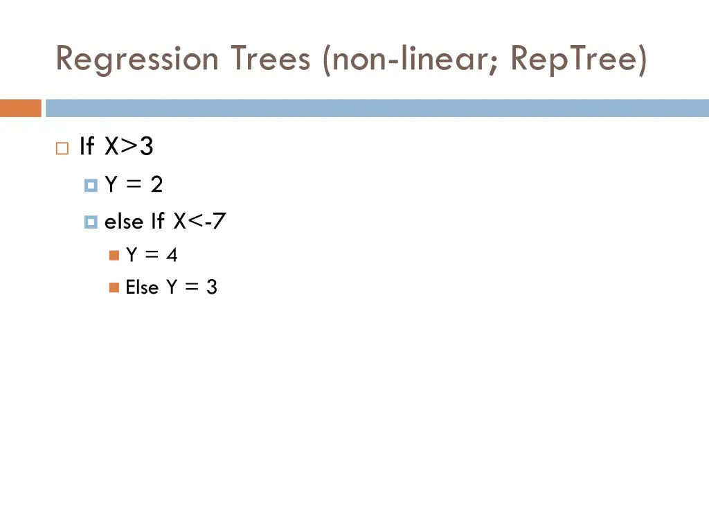 regression trees non linear reptree